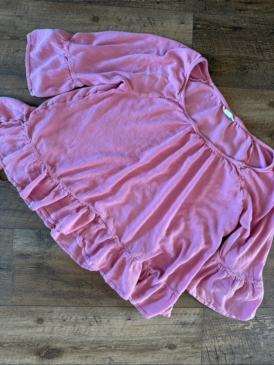 Style & Co. Tops - Style & Co. Pink Ruffled Peasant Blouse
